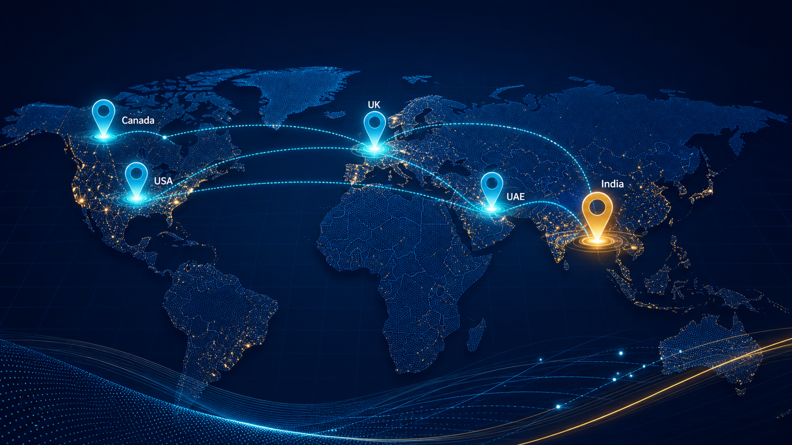 Hariman Technologies locations in India, USA, UAE, UK and Canada