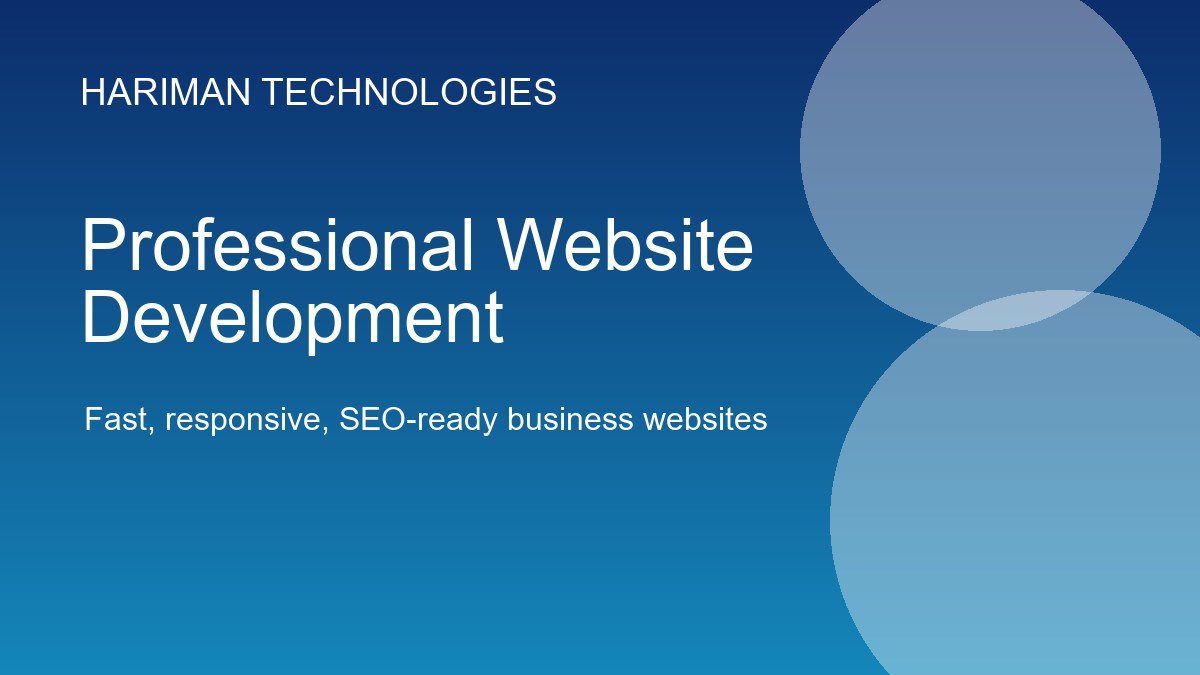 Professional Website Development by Hariman Technologies